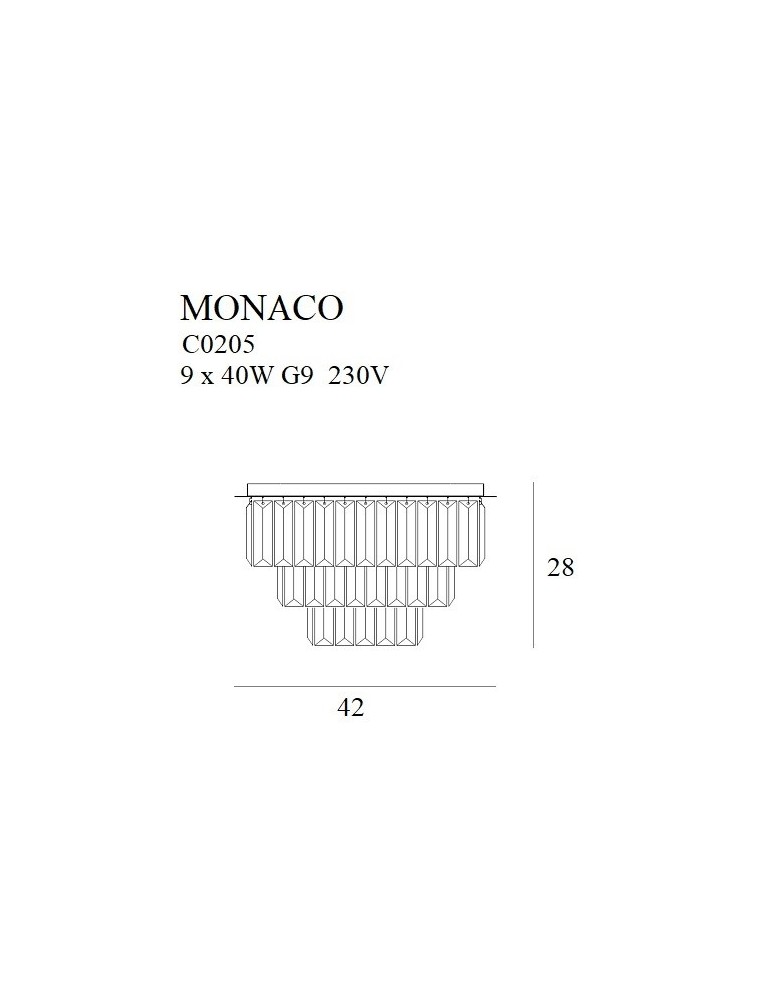 Lampy sufitowe z kryształami - Maxlight Plafon Monaco Złoty Ø 42 cm C0205 - product kolory-swiatla.pl 2