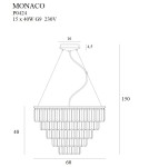 Lampy wiszące - Maxlight Lampa Wisząca Monaco Złota Ø 60 cm P0424 - product 2