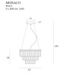 Lampy wiszące - Maxlight Lampa Wisząca Monaco Złota Ø 42 cm P0423 - product 2