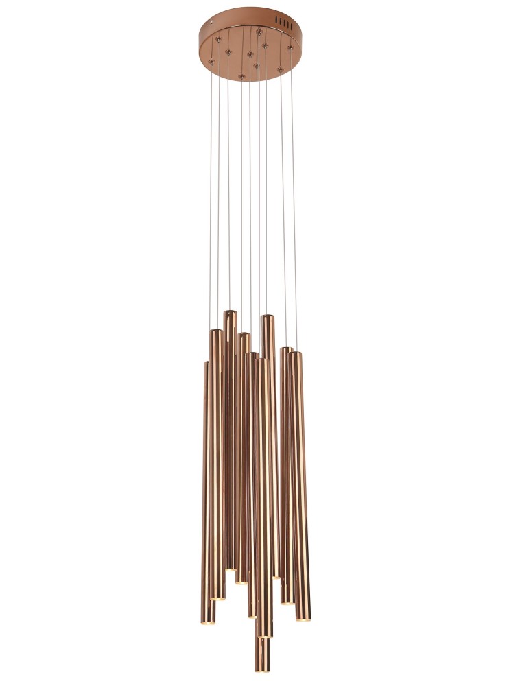 Lampy wiszące sople - Maxlight Lampa Wisząca Organic 10X1 Miedź Mała Ściemnialna P0205D - produkt kolory-swiatla.pl 1