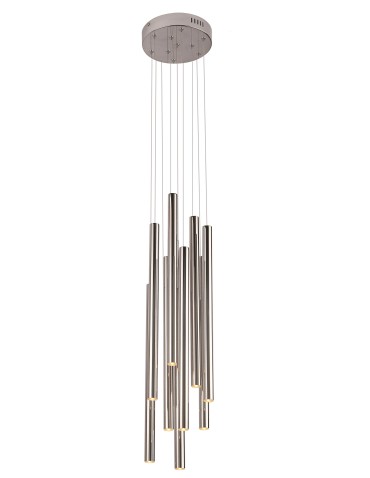 Maxlight Lampa Wisząca Organic 10X Chrom Mała Ściemnialna P0206D