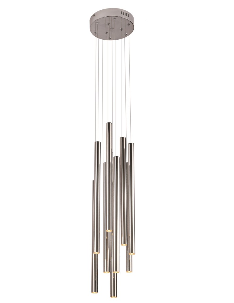 Lampy wiszące sople - Maxlight Lampa Wisząca Organic 10X Chrom Mała Ściemnialna P0206D - produkt kolory-swiatla.pl 1