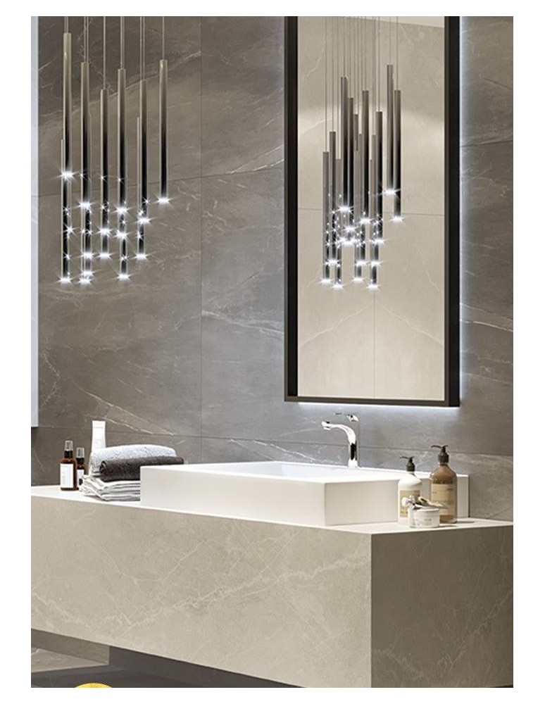 Maxlight Lampa Wisząca Organic 10X Chrom Mała Ściemnialna P0206D