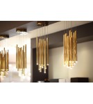 Lampy wiszące sople - Maxlight Lampa Wisząca Organic 10X Złota Mała Ściemnialna P0265D - produkt 4