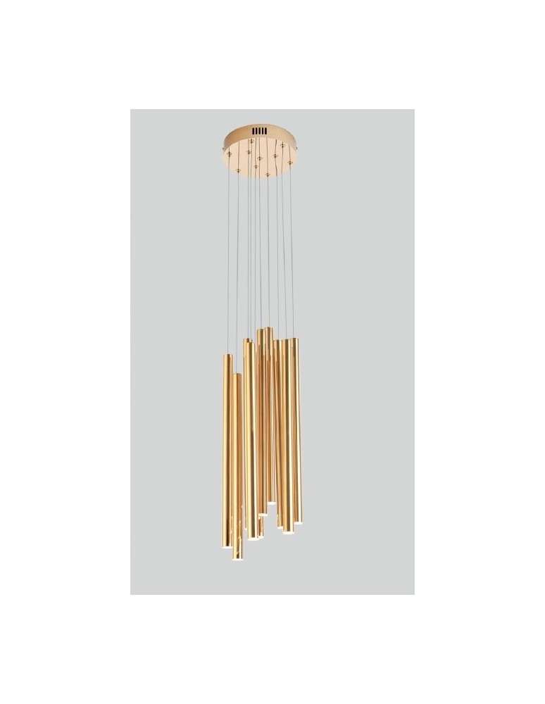 Maxlight Lampa Wisząca Organic 10X Złota Mała Ściemnialna P0265D