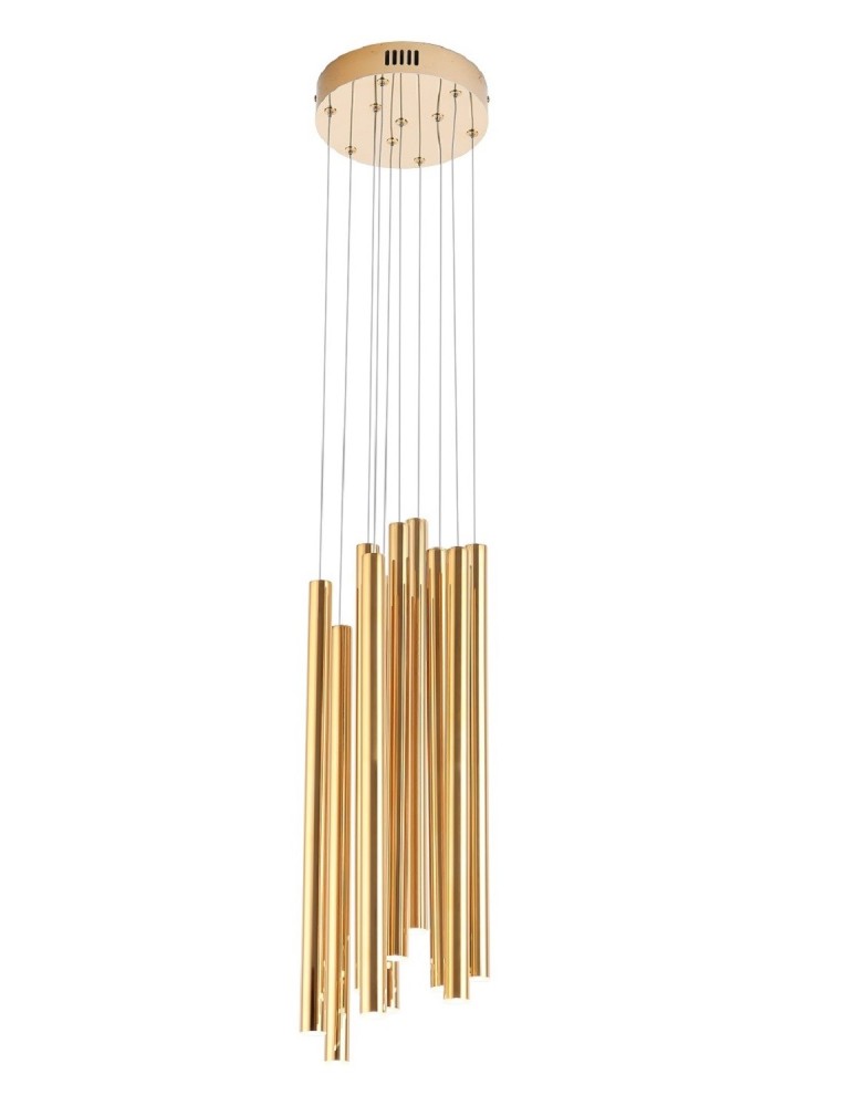 Maxlight Lampa Wisząca Organic 10X Złota Mała Ściemnialna P0265D