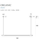 Lampy wiszące LED - Maxlight Lampa Wisząca Organic Horizon 100cm Biała Ściemnialna P0357D - produkt 2