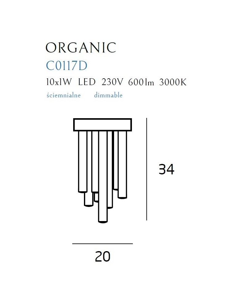 Maxlight Plafon Organic Chrom Mały Ściemnialny C0117D