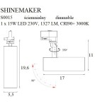 Lampy do szynoprzewodów 3 fazowych - Maxlight Lampa Do Szynoprzewodu Shinemaker Biała- Ściemnialna S0015 - product 7