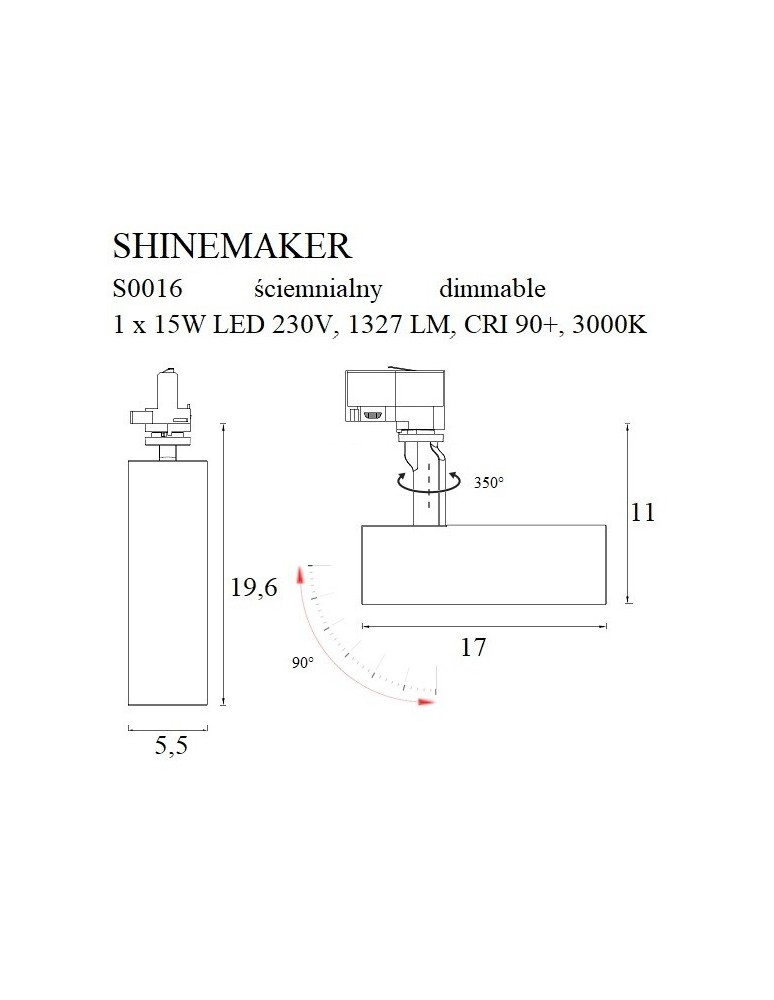Maxlight Lampa Do Szynoprzewodu Shinemaker Czarna- Ściemnialna S0016