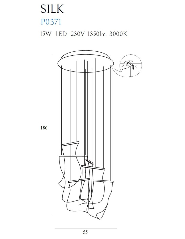 Maxlight Lampa Wisząca Silk Ściemnialna P0371D