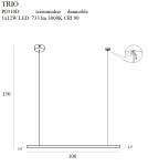 Lampy wiszące LED - Maxlight Lampa Wisząca Trio 1 Ściemnialna P0310D - produkt 3