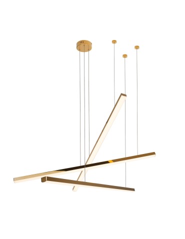 Maxlight Lampa Wisząca Trio 3 Złota Ściemnialna P0426D