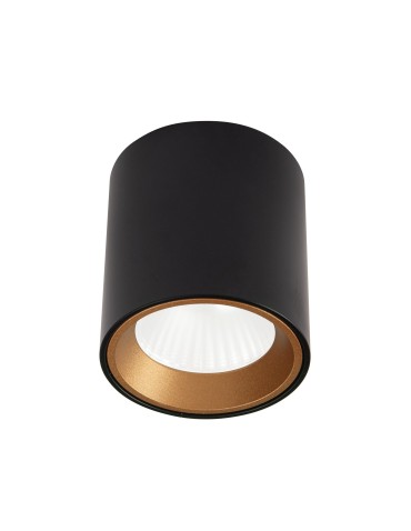 Maxlight Lampa Sufitowa Tub Okrągły Czarny + Pierścień Ozdobny Złoty RC0155/C0156 Gold C0211