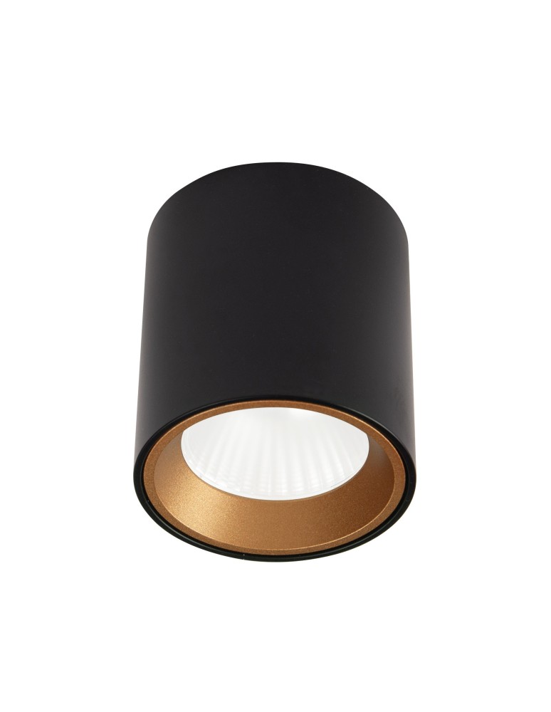Oprawy sufitowe LEDowe - Maxlight Lampa Sufitowa Tub Okrągły Czarny + Pierścień Ozdobny Złoty RC0155/C0156 Gold C0211 - produkt kolory-swiatla.pl 1