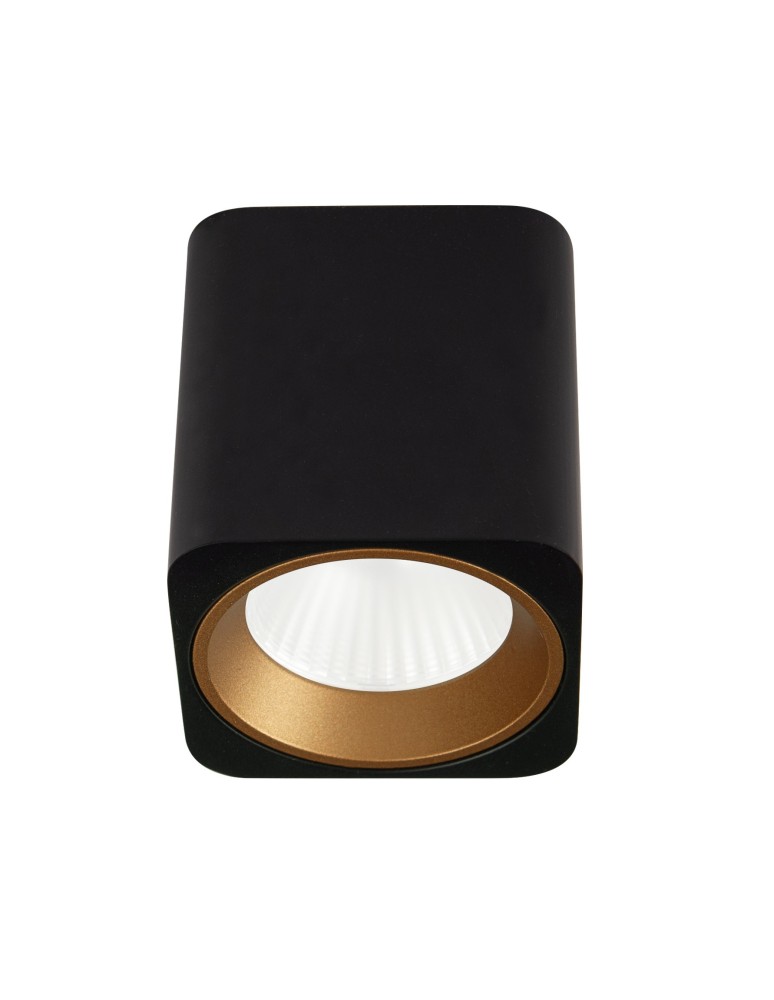 Oprawy sufitowe LEDowe - Maxlight Lampa Sufitowa Tub Kwadrat Czarny + Pierścień Ozdobny Złoty RC0155/C0156 Gold C0212 - produkt kolory-swiatla.pl 1