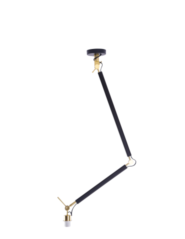 Azzardo ZYTA S PENDANT LAMPBODY BK/GO 1xE27 Sufitowa Ramię Ruchome Bez Abażuru Czarny Złoty AZ4189
