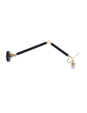 Azzardo ZYTA S WALL LAMPBODY BK/GO 1xE27 Ścienna Ramię Ruchome Bez Abażuru Czarny Złoty AZ4190