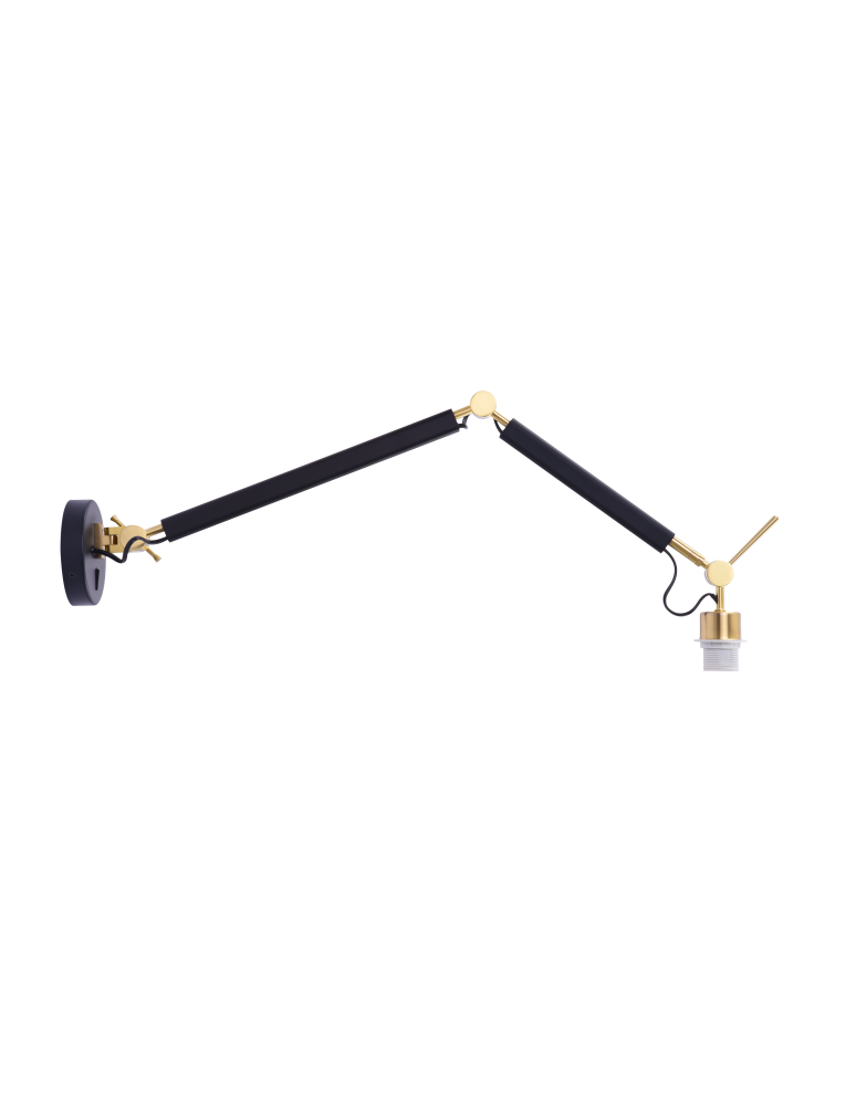 Azzardo ZYTA S WALL LAMPBODY BK/GO 1xE27 Ścienna Ramię Ruchome Bez Abażuru Czarny Złoty AZ4190 Azzardo ZYTA S WALL LAMPBODY BK/GO 1xE27 Ścienna Ramię Ruchome Bez Abażuru Czarny Złoty AZ4190