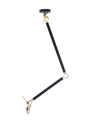 Azzardo ZYTA M PENDANT LAMPBODY BK/GO 1xE27 Sufitowa Ramię Ruchome Bez Abażuru Czarny Złoty AZ4192
