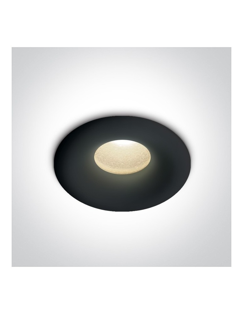 Lampy podtynkowe hermetyczne - One Light Wpust sufitowy czarny LED Kamari IP44 - produkt kolory-swiatla.pl 1