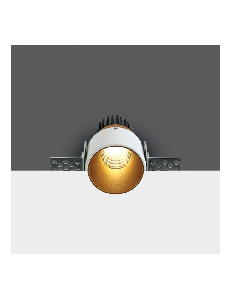 Lampy podtynkowe bezramkowe - trimless - One Light Wpust LED biały Lakatamia mosiężny środek 10103BTR/BS/W - produkt kolory-swiatla.pl 1