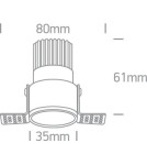 Lampy podtynkowe bezramkowe - trimless - One Light Wpust LED biały Lakatamia mosiężny środek 10103BTR/BS/W - produkt 2