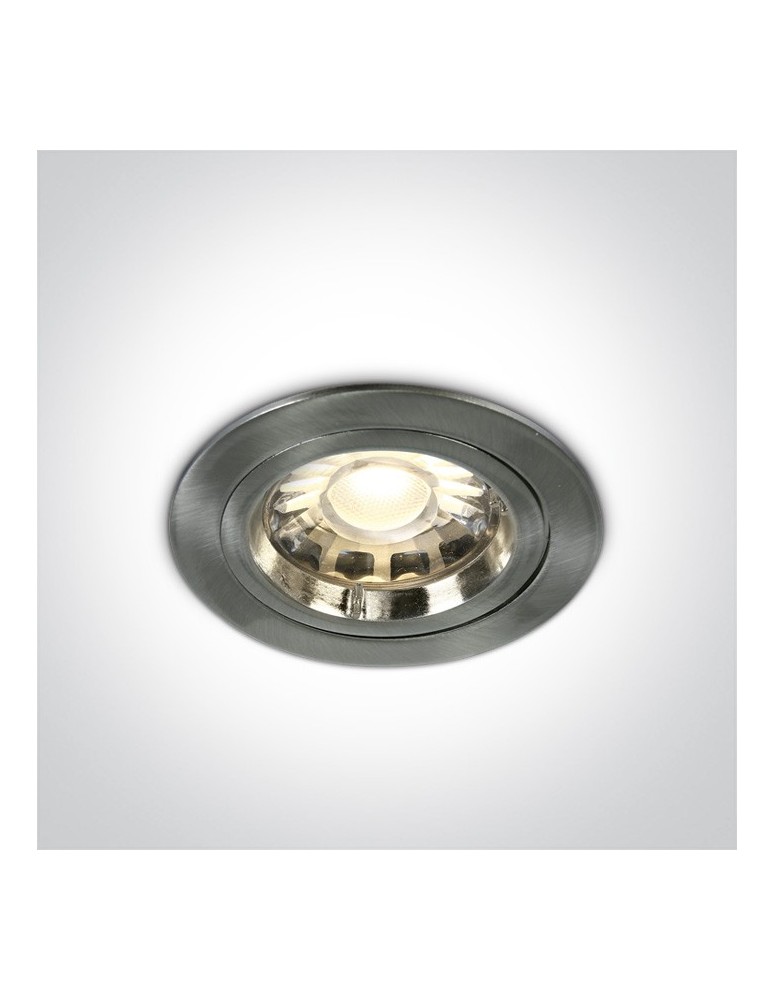 Lampy podtynkowe - oczka - One Light Wpust sufitowy chrom matowy Pirgos 10105/MC - produkt kolory-swiatla.pl 1