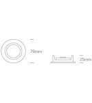 Lampy podtynkowe - oczka - One Light Wpust sufitowy chrom matowy Pirgos 10105/MC - produkt 2
