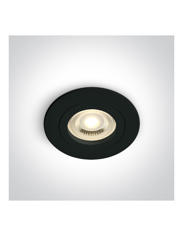 Lampy podtynkowe - oczka - One Light Oprawa sufitowa czarna oczko Perisa 10105A1/B - produkt kolory-swiatla.pl 1