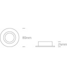 Lampy podtynkowe - oczka - One Light Oprawa sufitowa czarna oczko Perisa 10105A1/B - produkt 3