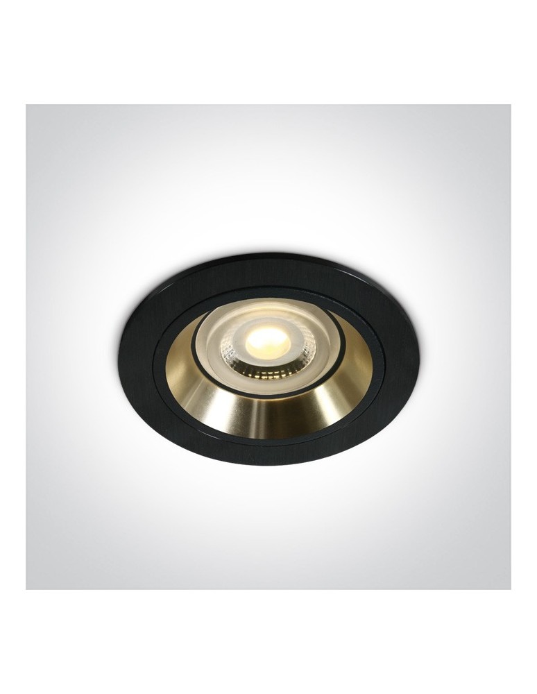 Lampy podtynkowe - oczka - One Light Wpust oprawka sufitowa czarne złoto Jalia 10105ALG/B/GL - produkt kolory-swiatla.pl 1