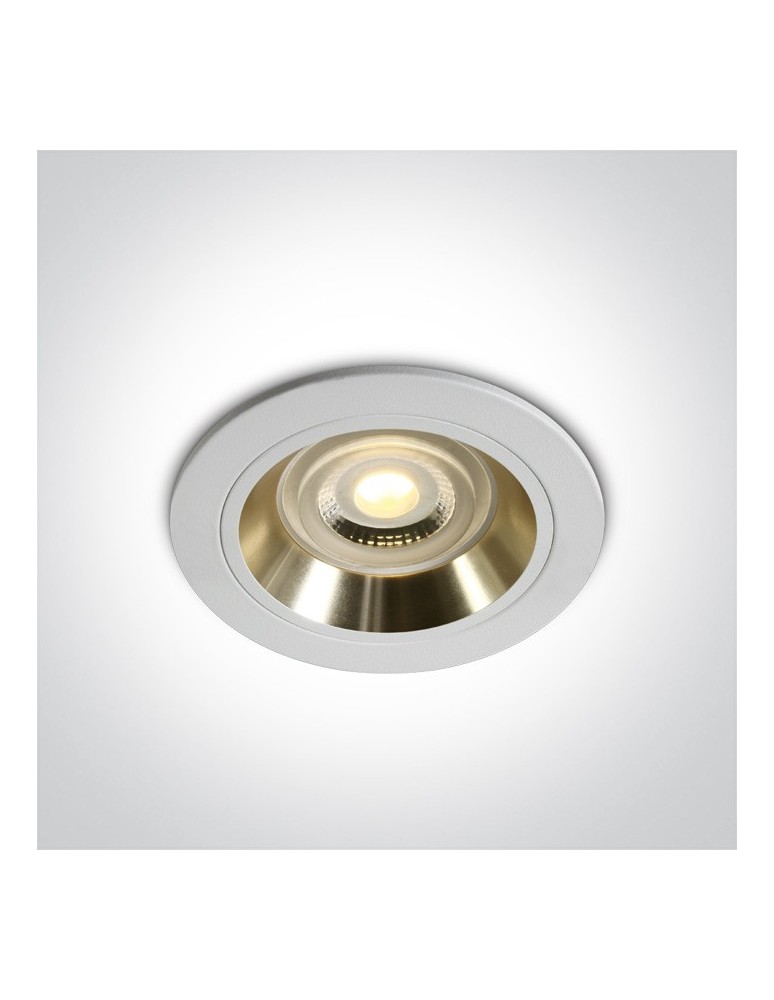 Lampy podtynkowe - oczka - One Light Wpust oprawka sufitowa biała złota Jalia 10105ALG/W/GL - produkt kolory-swiatla.pl 1