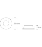 Lampy podtynkowe - oczka - One Light Oprawa sufitowa wpust biała Kinusa 10105D2/W - produkt 3