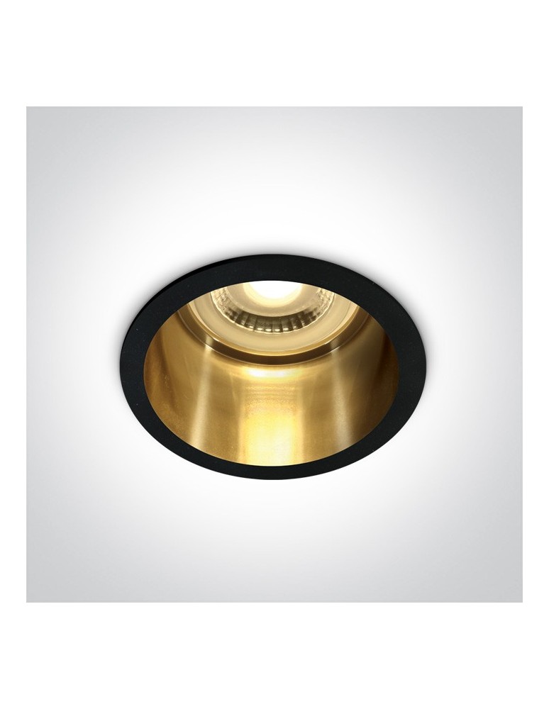 Lampy podtynkowe - oczka - One Light Oprawa wpuszczana czarna złota głęboka Ormos 10105D8/B/GL - produkt kolory-swiatla.pl 1