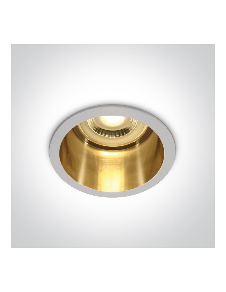 Lampy podtynkowe - oczka - One Light Oprawa wpuszczana biała złota głęboka Ormos 10105D8/W/GL - produkt kolory-swiatla.pl 1