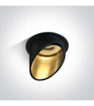 Lampy podtynkowe - oczka - One Light Oprawa sufitowa czarna złota skośna Ewretu 10105E1/B/GL - product 1