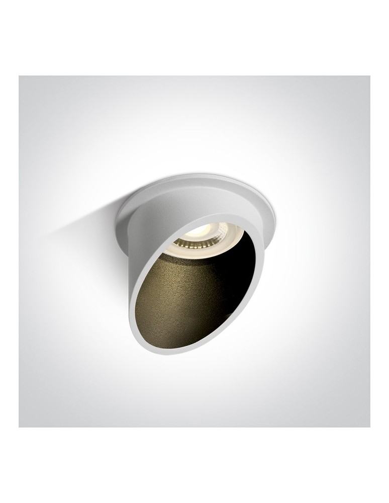 Lampy podtynkowe - oczka - One Light Oprawa sufitowa biała skośna Ewretu 10105E1/W/B - produkt kolory-swiatla.pl 1