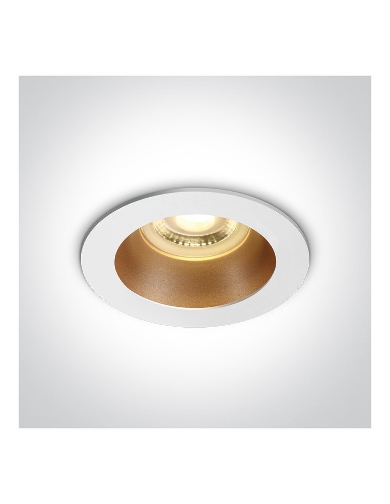 Lampy podtynkowe - oczka - One Light Lampa wpuszczana biała mosiężna Kanawi 10105M/W/BS - produkt kolory-swiatla.pl 1