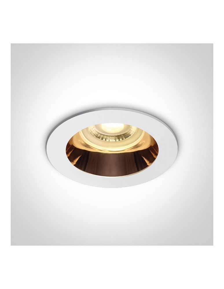 Lampy podtynkowe - oczka - One Light Lampa wpuszczana biała miedż Kanawi 10105M/W/CU - produkt kolory-swiatla.pl 1