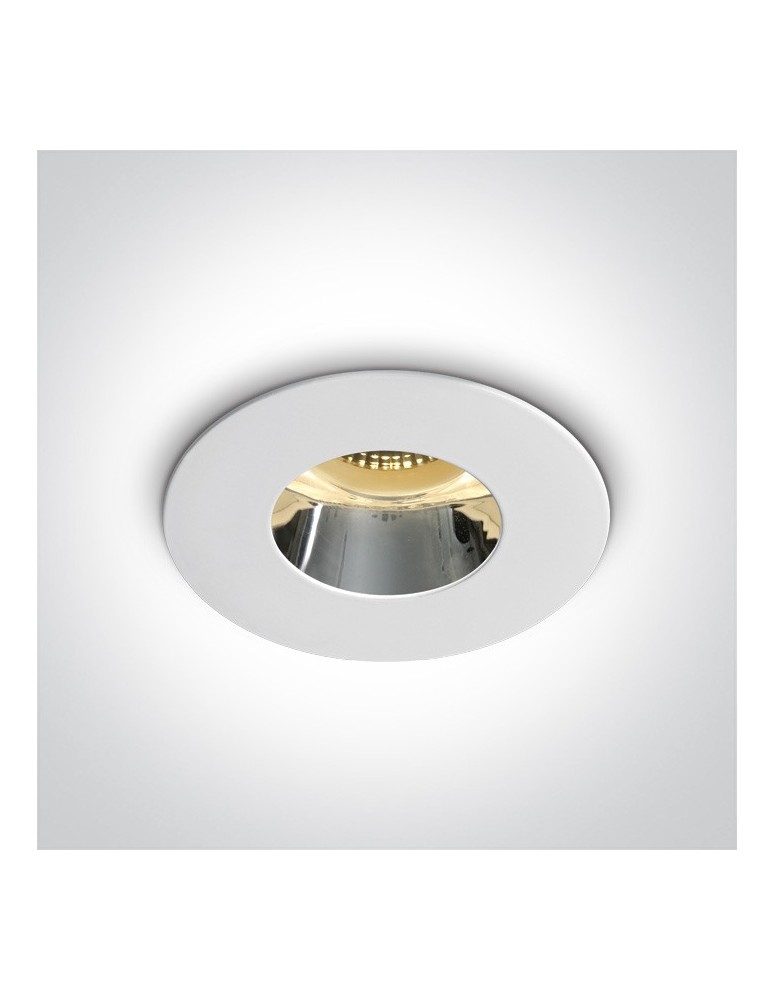 Lampy podtynkowe - oczka - One Light Lampa sufitowa biała chrom Joanis 10105MD/W/C - produkt kolory-swiatla.pl 1