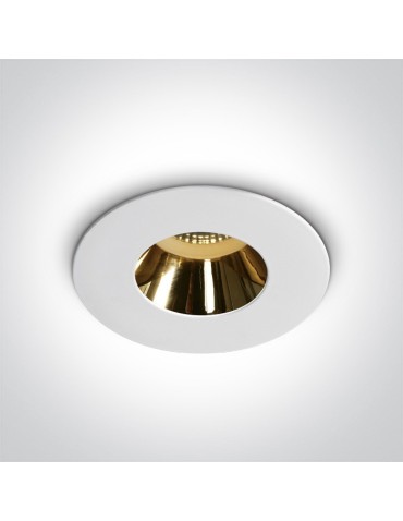 One Light Lampa sufitowa biała złota Joanis 10105MD/W/GL