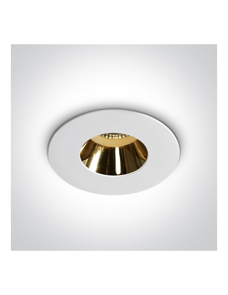 Lampy podtynkowe - oczka - One Light Lampa sufitowa biała złota Joanis 10105MD/W/GL - produkt kolory-swiatla.pl 1