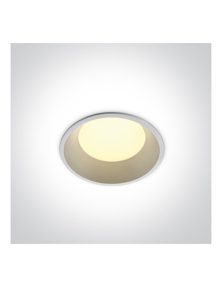 Lampy podtynkowe hermetyczne - One Light Oprawa LED do łazienki biała duża moc Stegna 10109FD/W/W IP54 - produkt kolory-swiatla.pl 1