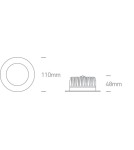 Lampy podtynkowe hermetyczne - One Light Wpust LED do łazienki biały 13W Pomos 2 10113B/W/C IP54 - produkt 5