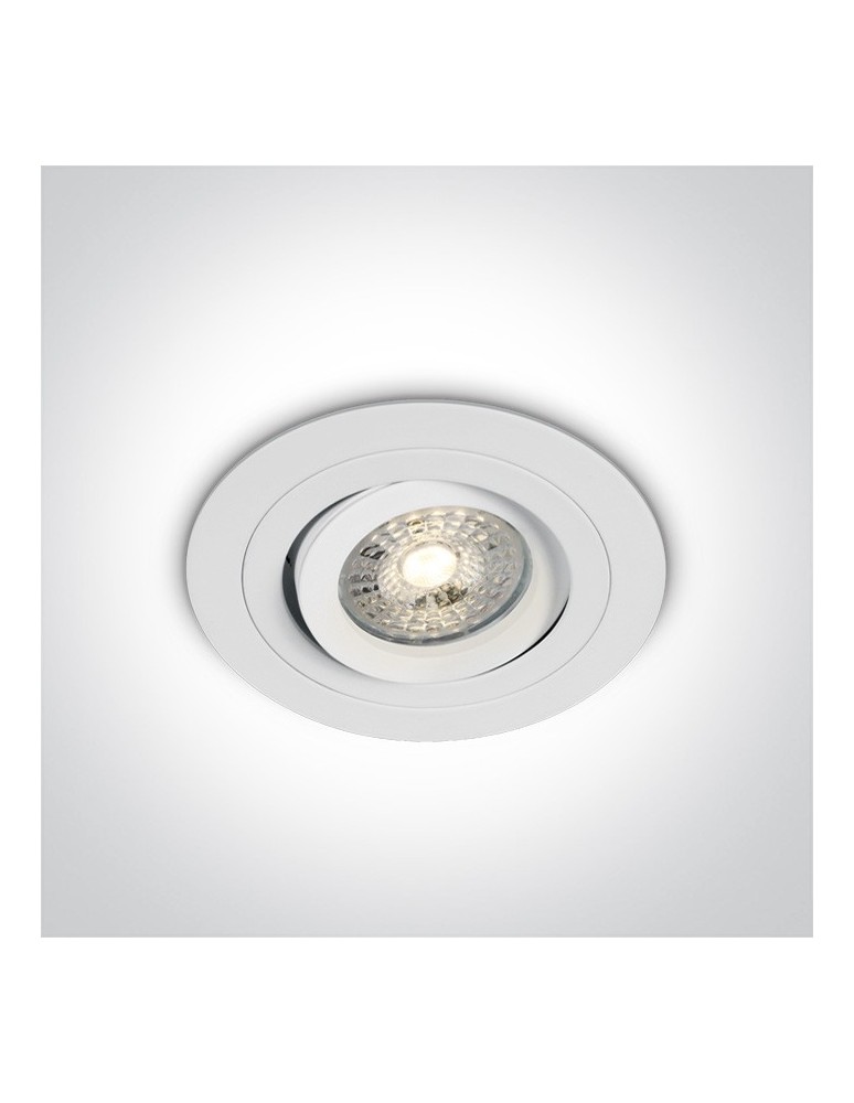 Lampy podtynkowe okrągłe - One Light Wpust lampa do sypialni biała Kakopetria 11105ABGL/B - produkt kolory-swiatla.pl 1