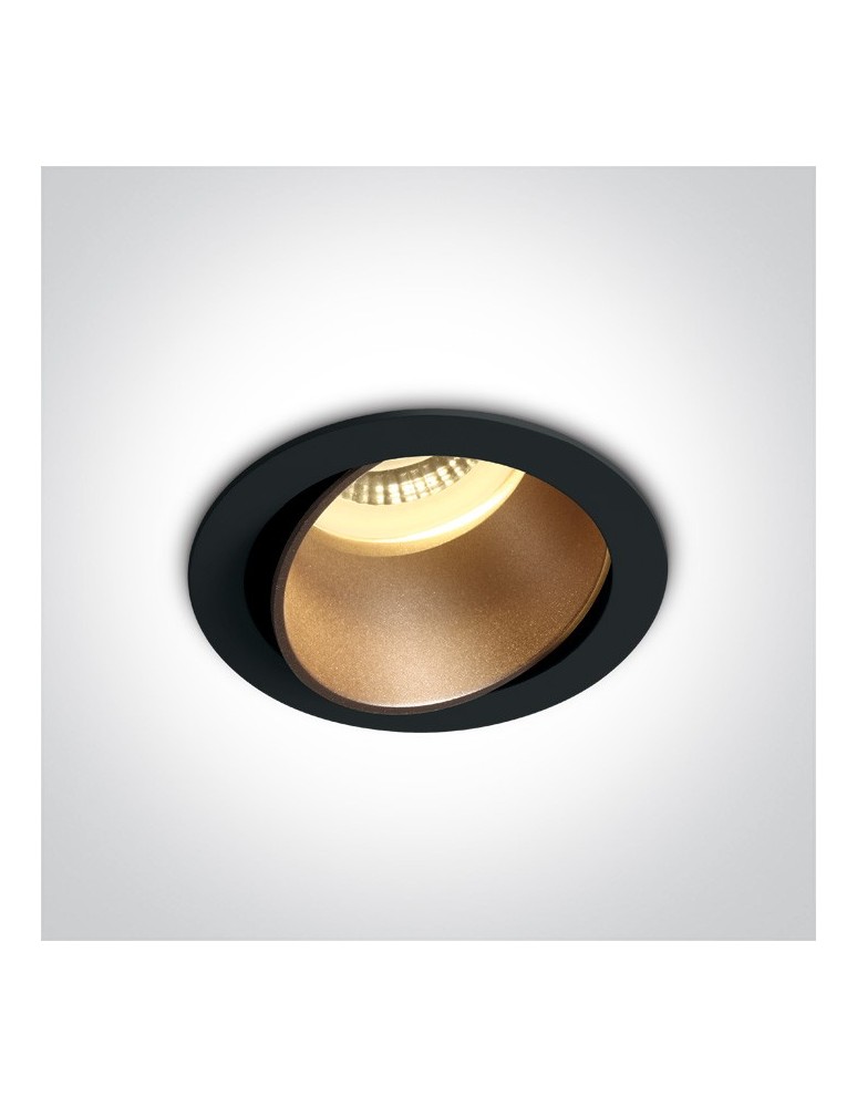 Lampy podtynkowe okrągłe - One Light Lampa LED do sypialni czarna mosiądz Vitali 11105M/B/BS - produkt kolory-swiatla.pl 1
