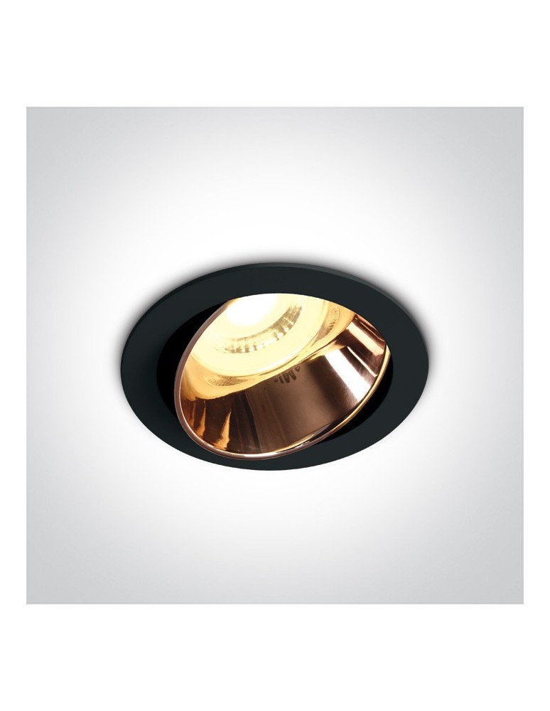Lampy podtynkowe okrągłe - One Light Lampa LED do sypialni czarna miedź Vitali 11105M/B/CU - produkt kolory-swiatla.pl 1