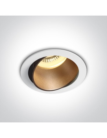 One Light Lampa LED do sypialni biała mosiężna Vitali 11105M/W/BS