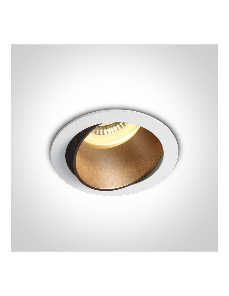 Lampy podtynkowe okrągłe - One Light Lampa LED do sypialni biała mosiężna Vitali 11105M/W/BS - produkt kolory-swiatla.pl 1
